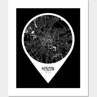 Moscow, Russia City Map - Travel Pin Posters and Art